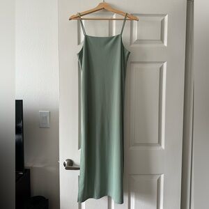 h&m sage green maxi midi dress